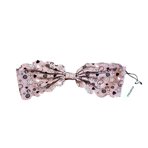 Marysia Antibes Bikini Top Sz M Strapless Bandana Scallop Trim Swim Top - Picture 2 of 8